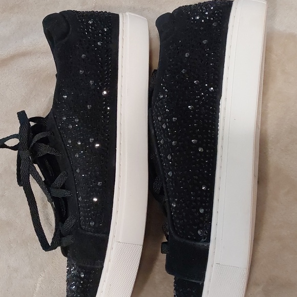 Kenneth Cole New York Kam sneakers black Leather with rhinestones Sz 9.5 M - Picture 10 of 16